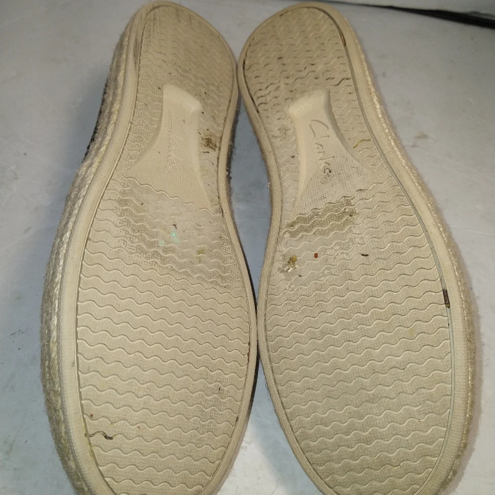 Clarks Azella Theoni Snakeskin Espadrille Slip on Loafer Flats Women's sz 7M
